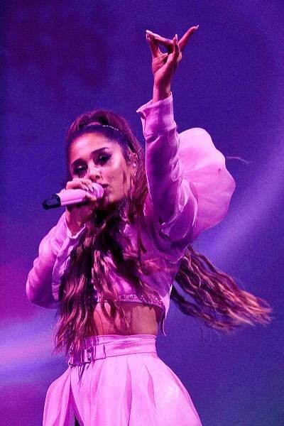 Ariana Grande performing at Lollapalooza.