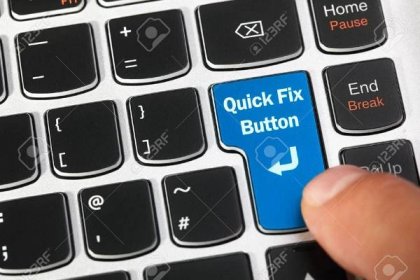 Computer Keyboard Enter Key With A Magic Quick Fix Button Concept For It  Support, Technical Assistance And Customer Service Stock Photo, Picture And  Royalty Free Image. Image 61385932.
