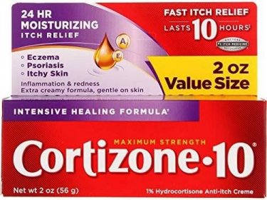 Cortizone 10 Maximum Strength Intensive Healing formula, 2 Ounce (Pack of 2), Anti-Itch Cream with Chamomile Skin Rashes, Eczema, Psoriasis, or Contact Dermatitis, Bring Fast Relief to Itching Skin