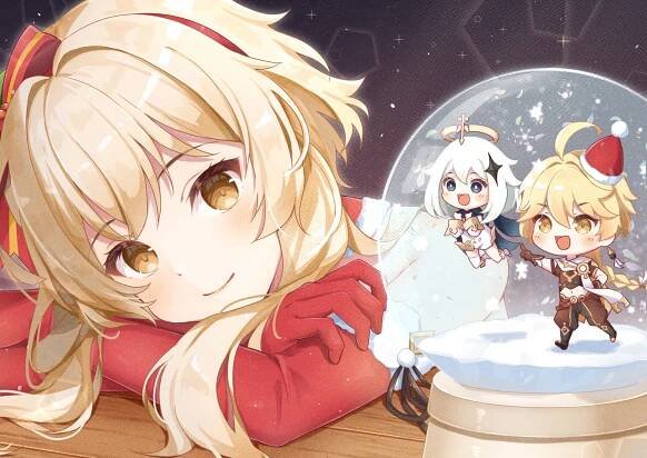 Christmas Travelers Genshin PFP Wallpaper