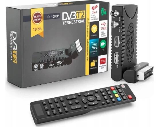 Pozemní digitální dekodér 2023 – DVB-T2 HD 1080P přijímač H265 HEVC  - TV, audio, video