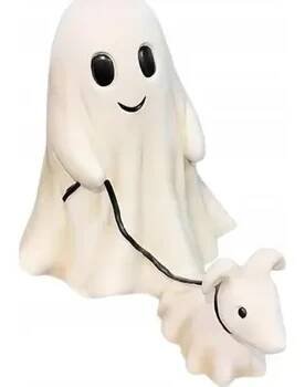 Figurka Duch se psem Dekorace Halloween Dekorace z porcelánu 15 cm