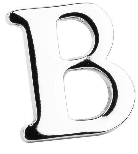 Brož do klopy stříbrné písmeno B