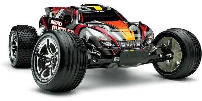 Traxxas Nitro Rustler 1:10 RTR stříbrno-modrý - RC modeláři