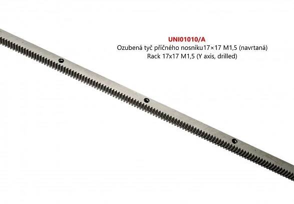 Ozubená tyč příčného nosníku17×17 M1,5 (navrtaná) - Pierce.cz