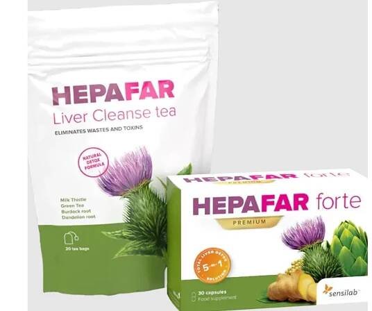 Doplněk stravy Sensilab Hepafar forte, 2x 20 čaj. sáčků