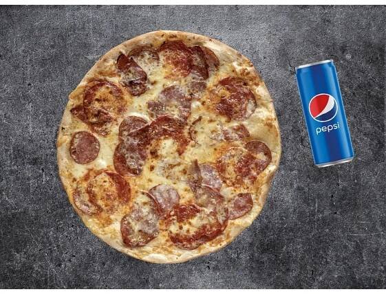 33cm 20. Salami e formaggi + Pepsi