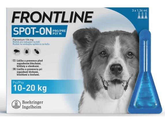 Frontline spot-on pro psy M a.u.v. sol 3 x 1,34 ml