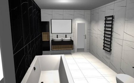 Černo-bílá koupelna