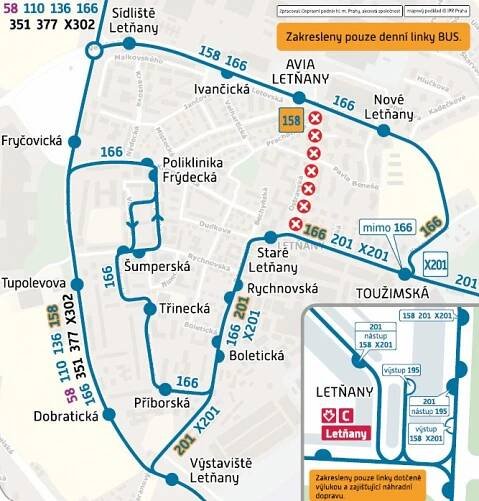 Beranových: dočasná změna trasy a zastávek autobusů | Pražská integrovaná doprava Pražská integrovaná doprava 