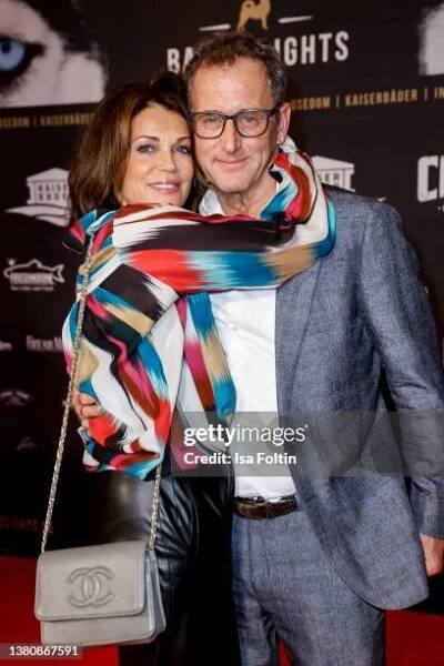 German actress Gerit Kling and her husband Wolfram Becker during the Gala Night as part of the "Baltic Lights" charity event on March 5, 2022 in...