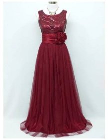 Červené bordó vínové dlouhé společenské šaty na ples 46-50