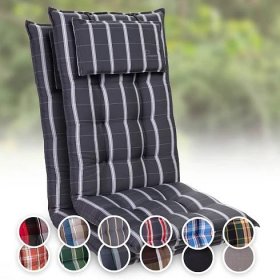 Sylt, čalouněná podložka, podložka na židli, podložka na výše polohovací křeslo, polštář, polyester, 50 × 120 × 9 cm, 2x podložka