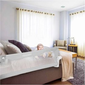 Ochranná zábrana na dětskou postel 150x42x35 cm - šedá