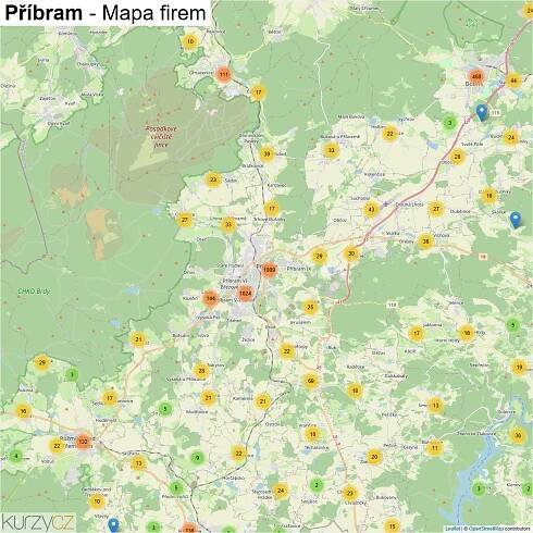 Příbram - mapy | Kurzy.cz