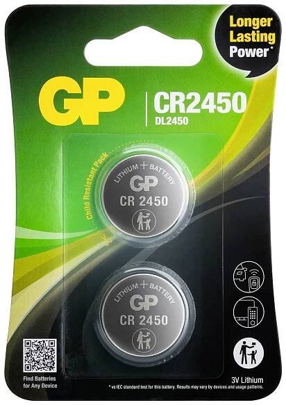 GP knoflíkový článek CR 2450 3 V 2 ks 600 mAh lithiová GPCR2450STD442C2