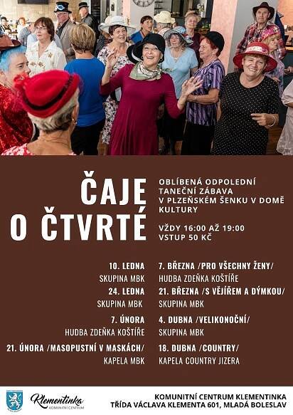 Čaj o čtvrté - 7. února 2023, 16:00 @ Restaurace Plzeňský šenk DK, Mladá Boleslav | Kam večer? - Mladá Boleslav