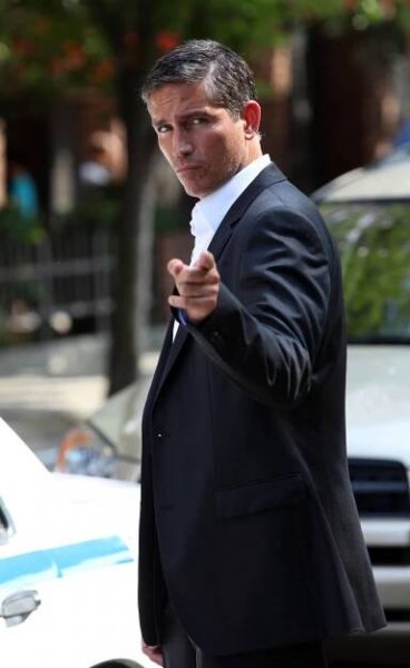 Jim Caviezel Pointing At The Camera Wallpaper