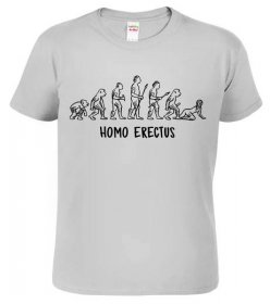Hobbytriko Vtipné tričko - Homo Erectus Barva: Námořní modrá (02), Velikost: S