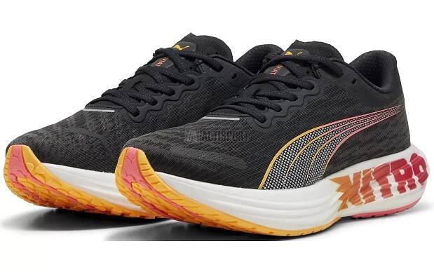 Pánské boty PUMA DEVIATE NITRO 2 FF 309697_01 BLACK/SUN STREAM/SUNSET GLOW velikost: EU 42,5 (UK 8,5)