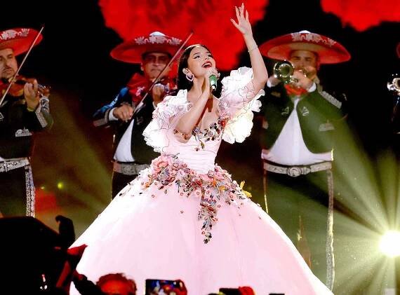 Angela Aguilar performs during Univision's 34th Edition Of Premio Lo Nuestro a la Musica Latina on February 24, 2022 in Miami, Florida.