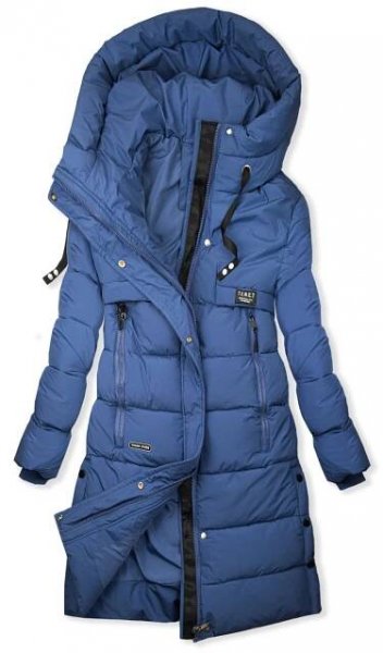 Modrá zimní bunda s kapucí WINTER