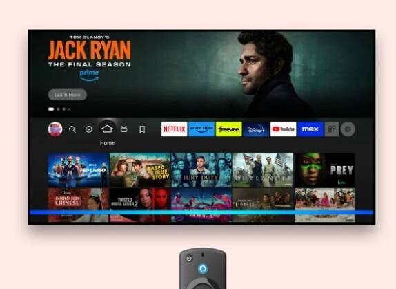 Fire TV rozhraní na TV.