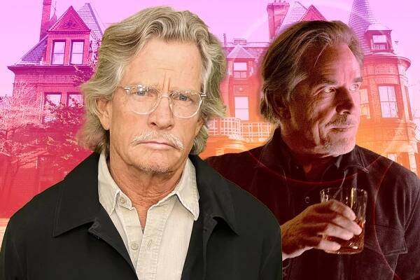 Thomas Haden Church and a picture of Don Johnson in Knives Out