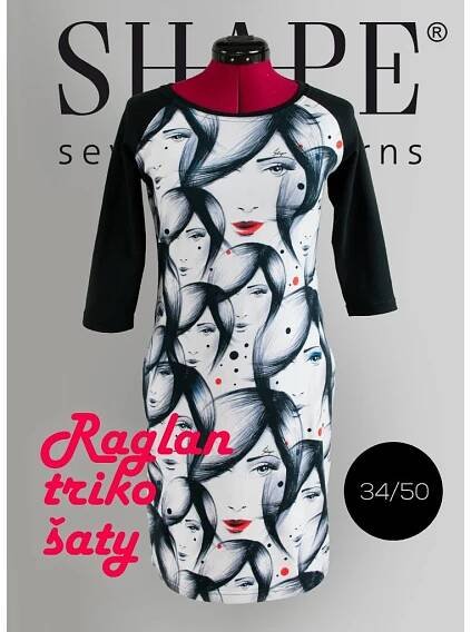 STŘIH - dámské raglan triko/šaty vel. 34 - 50 - SHAPE-patterns.cz