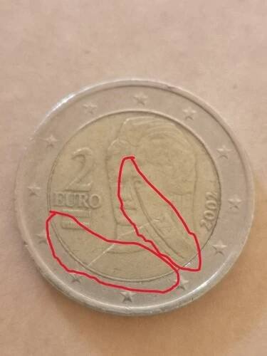 Moneda 2 EURO 2002 Austria, Bertha Von Suttner CON ERRORES