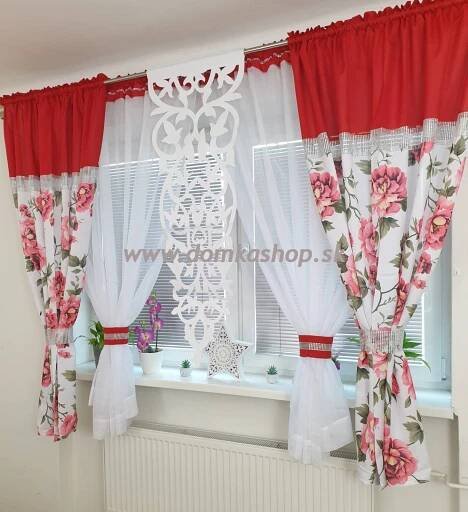 Závesový set LEXIA – záclony + závesy + panel – červená - Image 2