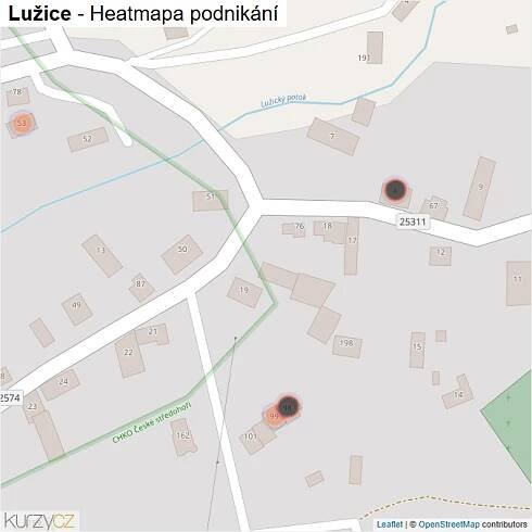 Mapa Lužice - Firmy v obci.