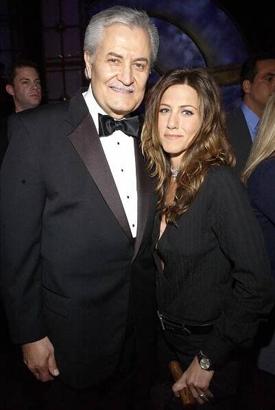John Aniston and daughter Jennifer Aniston during The 29th Annual People's Choice Awards - Backstage and Audience at Pasadena Civic Auditorium in Pasadena, California