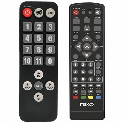 Set-top box Maxxo STB T2 senior ovladač černý