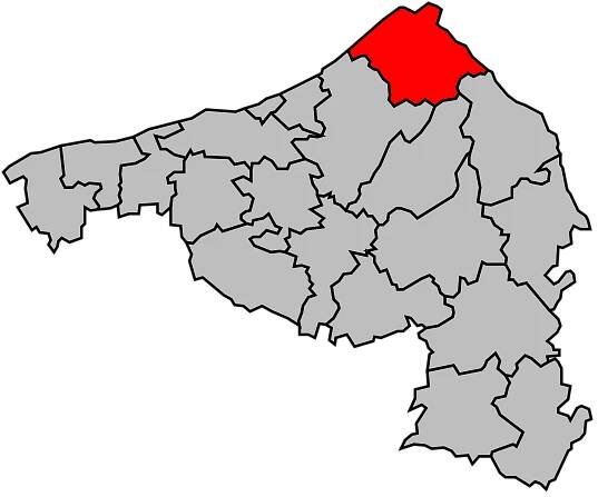 Kanton na mapě arrondissementu Dieppe