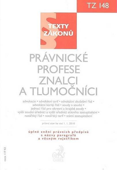 Právnické profese, znalci a tlumočníci - právní stav ke dni 1.1.2010 | KNIHCENTRUM.cz
