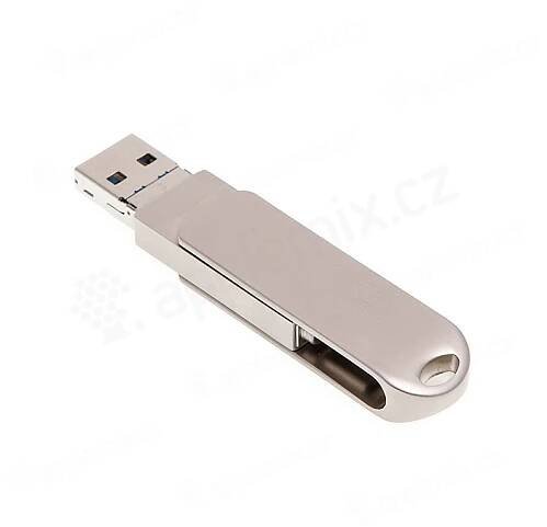 Flash disk 32 GB 3v1 pro Apple iPhone / MacBook a další zařízení - Lightning / USB / USB-C - kovový - stříbrný | AppleMix.cz