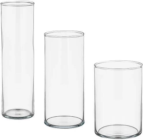 Váza čiré sklo - válec - 3 druhy - půjčovna