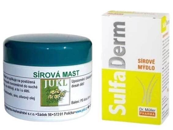 Síra set (mast se sírou, mýdlo se sírou)