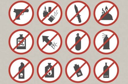 Artículos prohibidos como equipaje de mano: las armas en general