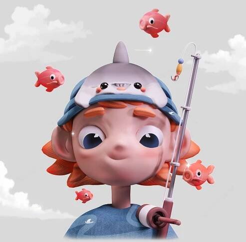 3D c4d Character design  digital illustration concept art kawaii summer ILLUSTRATION  maxon Procreate