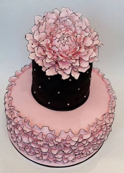 Pink ruffle cake | Pink ruffle cake, Ruffle cake, Elegant cakes