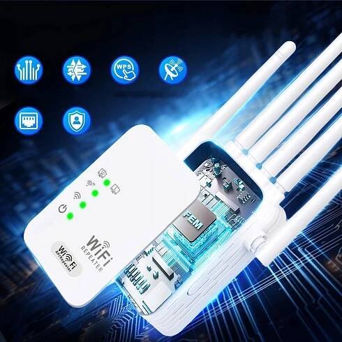 SILNÝ ZESILOVAČ SIGNÁLU WIFI, DOSAH 5 G, VESTAVĚNÁ BEZPEČNOSTNÍ ANTÉNA 1200 MB/S Výrobce ostatní