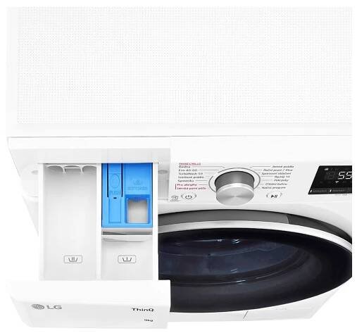 LG Parní pračka LG | 9 kg | A | 1400 ot./min | AI DD™ | TurboWash™|Bílá, FA49V5VW1W