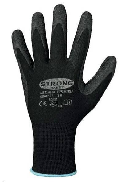 Rukavice FINEGRIP z nylonového úpletu povrstvené latexem černé