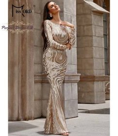 Luxusní šaty pro svatební matky s flitry a odhalenými zády - Perfect Dress EU