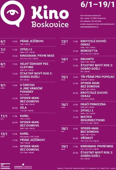 Archiv filmového programu | Kultura Boskovice