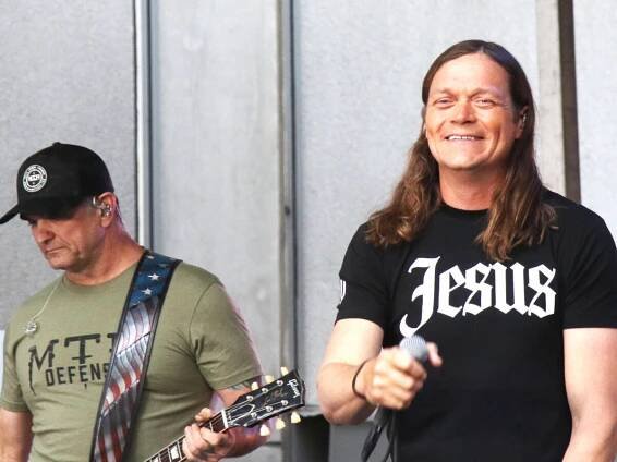 Brad Arnold performing in 2023