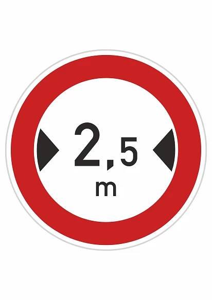 Dopravní značky plechové - Zákazové: Zákaz vjezdu vozidel, jejichž šířka přesahuje vyznačenou mez (B15)