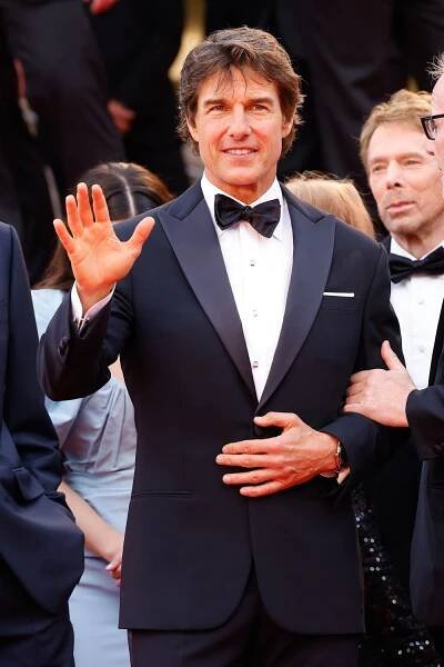 Tom Cruise attends the screening of "Top Gun: Maverick" during the 75th annual Cannes film festival at Palais des Festivals on May 18, 2022 in Cannes, France